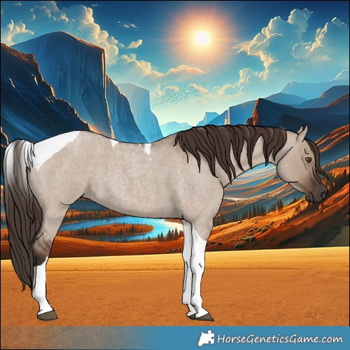 Horse Color:Liver Red Dun Roan Tobiano 