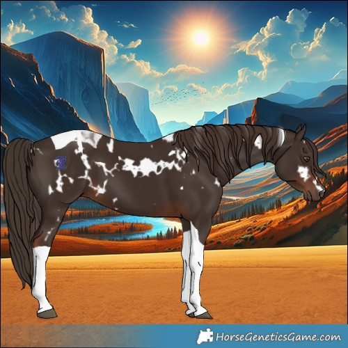 Horse Color:White Spotted Liver Chestnut Tobiano