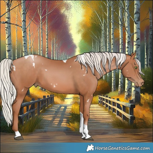 Horse Color:White Spotted Silver Brown Pearl Tobiano