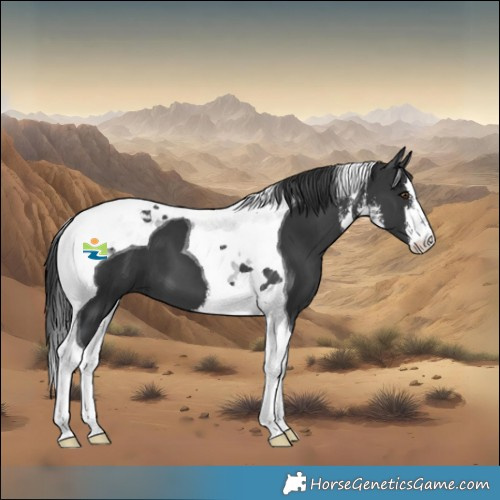Horse Color:White Spotted Black Tobiano