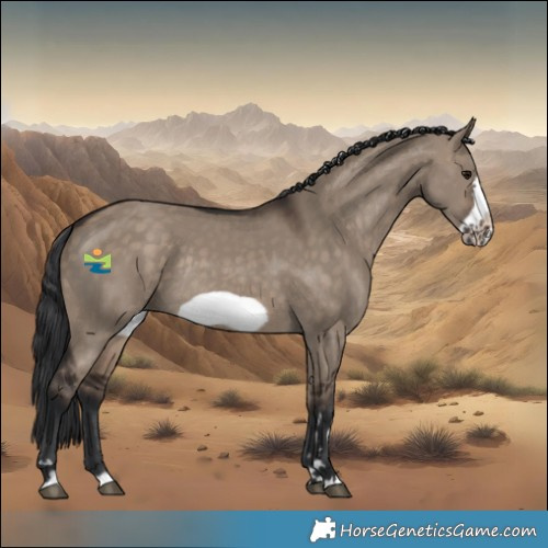Horse Color:Brown Dun Frame Rabicano