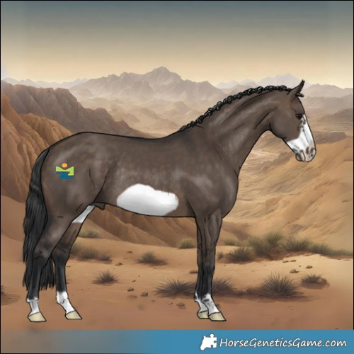 Horse Color:Brown Dun Frame Rabicano