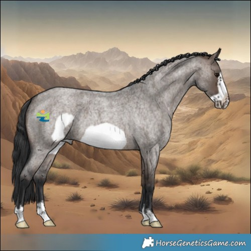 Horse Color:Brown Roan Dun Frame Rabicano