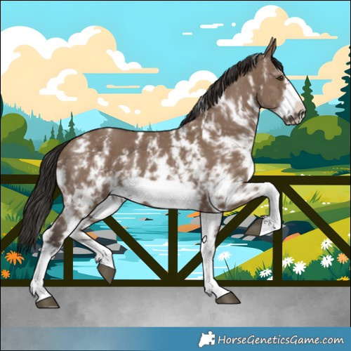 Horse Color:Liver Red Dun Sabino Frame Rabicano 