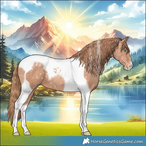 Horse Color:Gold Champagne Tobiano Snowflake Varnish