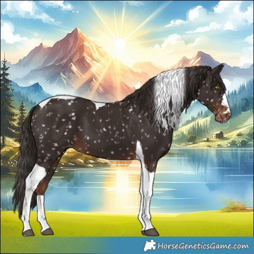 Horse Color:Liver Chestnut Tobiano Snowflake Varnish 