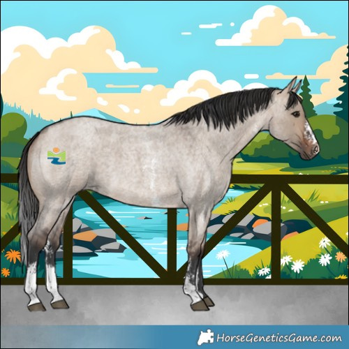 Horse Color:Brown Roan Dun Sabino 