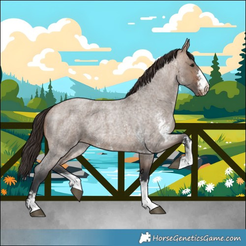 Horse Color:Brown Roan Dun Sabino Varnish 