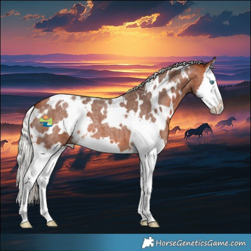 Horse Color:White Spotted Silver Bay Roan Splash