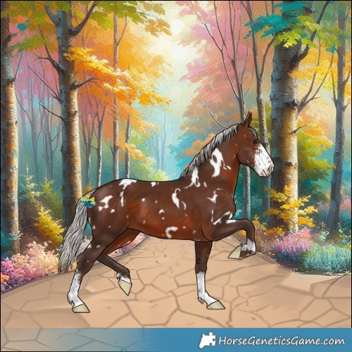 Horse Color:White Spotted Silver Brown Sabino 
