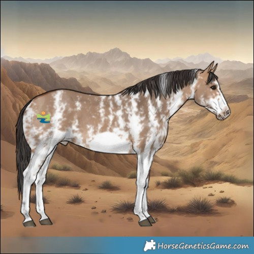 Horse Color:Bay Dun Sabino Frame Rabicano 