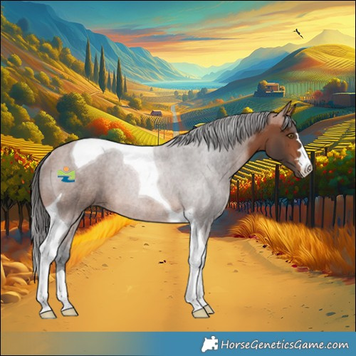 Horse Color:Bay Tobiano Rabicano