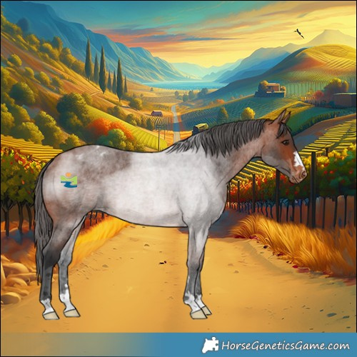 Horse Color:Bay Roan Merle Varnish Rabicano 