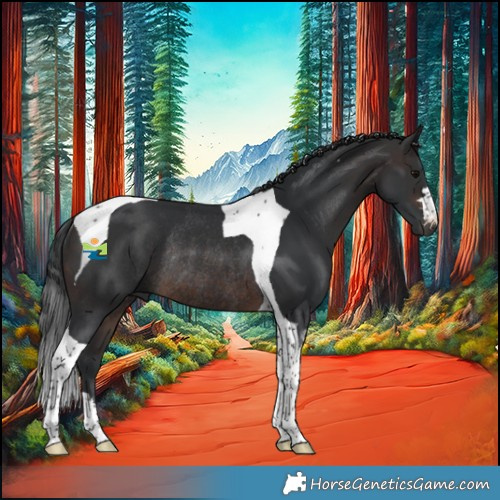 Horse Color:Brown Tobiano Rabicano