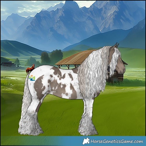Horse Color:White Spotted Silver Smoky Black Tobiano 