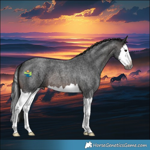 Horse Color:Gray Brown Roan Splash
