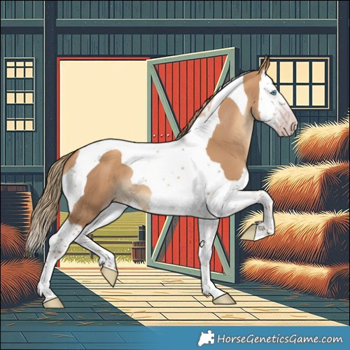 Horse Color:Gray Gold Champagne Dun Splash Tobiano 