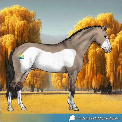 Horse Color:Bay Dun Frame Rabicano 