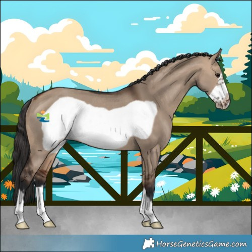 Horse Color:Bay Dun Frame Rabicano 