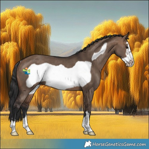 Horse Color:Brown Dun Frame Rabicano 