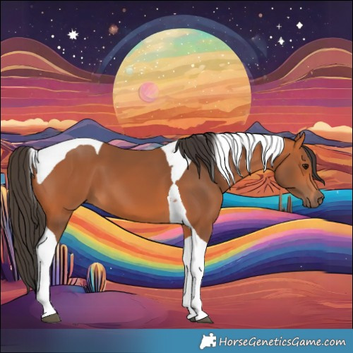Horse Color:Bay Tobiano 