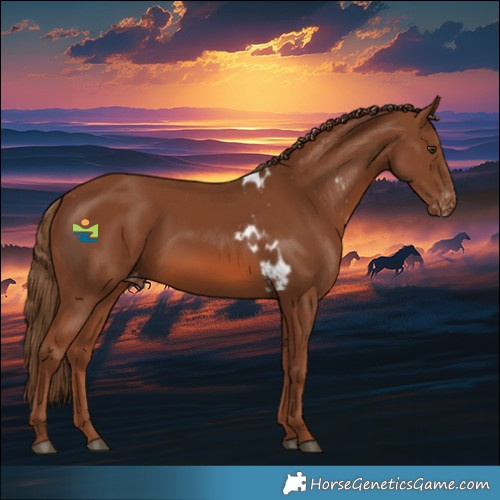 Horse Color:Chestnut Skewed Appaloosa