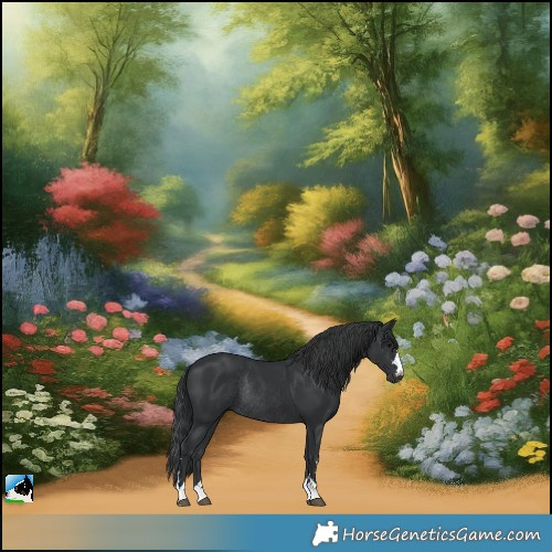 Horse Color:Black Rabicano