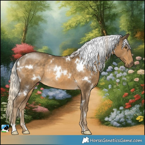 Horse Color:White Spotted Chocolate Palomino Mushroom Rabicano