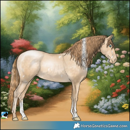 Horse Color:White Spotted Buckskin Pearl Mushroom Sabino 