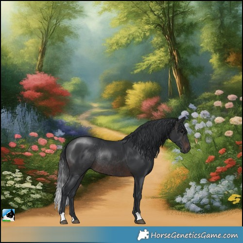 Horse Color:Brown Rabicano 