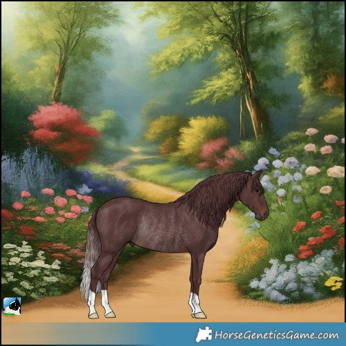 Horse Color:Chocolate Brown Rabicano 
