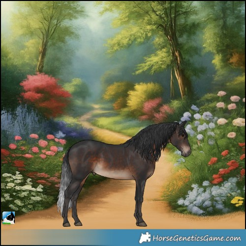 Horse Color:Brown Rabicano 