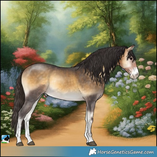 Horse Color:Buckskin Onyx Sabino Rabicano 