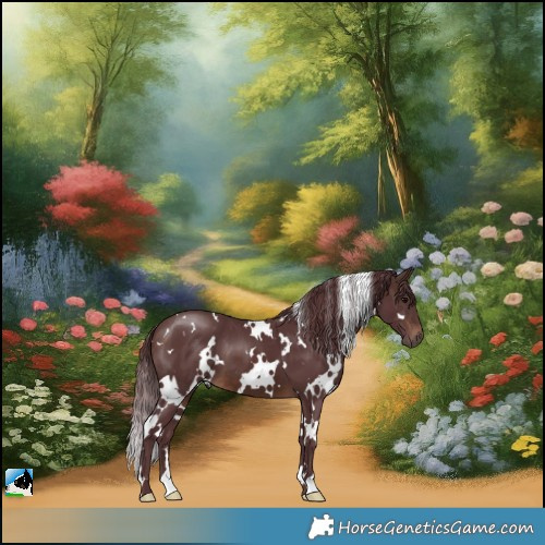Horse Color:White Spotted Chocolate Brown 