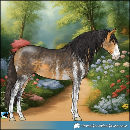 Horse Color:White Spotted Buckskin Mushroom
