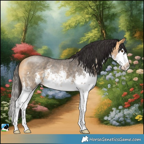 Horse Color:White Spotted Buckskin Mushroom Sabino Splash Rabicano