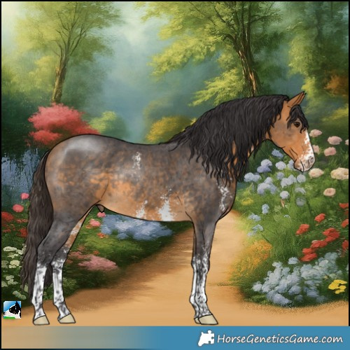 Horse Color:Buckskin Sabino Rabicano