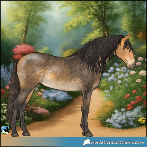 Horse Color:Buckskin Mushroom Rabicano