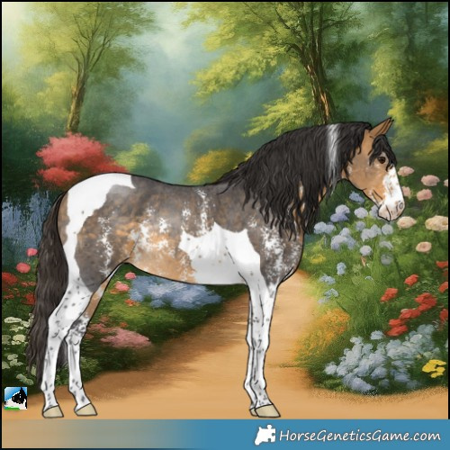 Horse Color:Buckskin Sabino Tobiano Rabicano