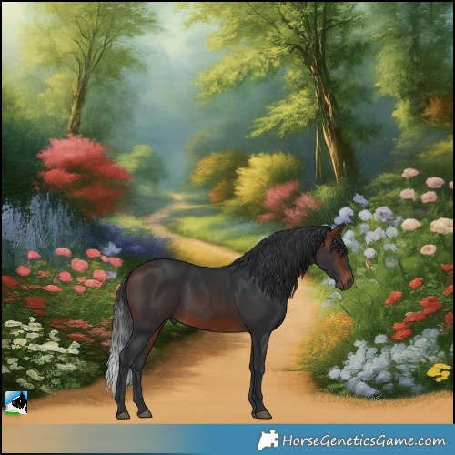 Horse Color:Brown Rabicano 