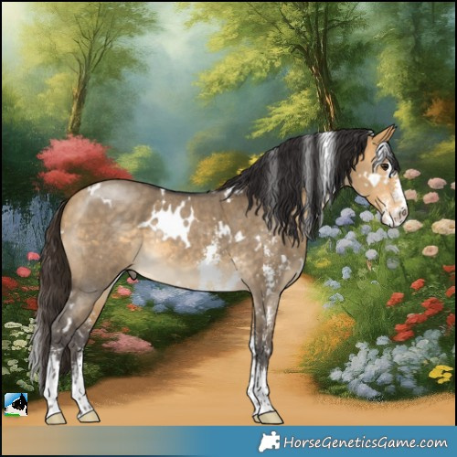 Horse Color:White Spotted Buckskin Dun Sabino
