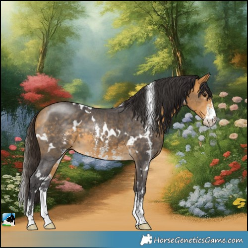 Horse Color:White Spotted Buckskin Sabino 