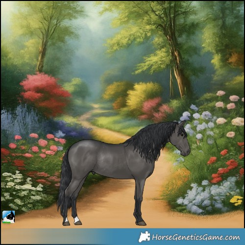 Horse Color:Black Rabicano 
