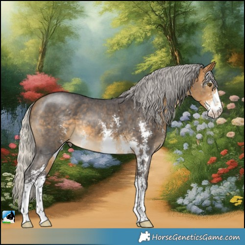 Horse Color:Silver Buckskin Mushroom Sabino 