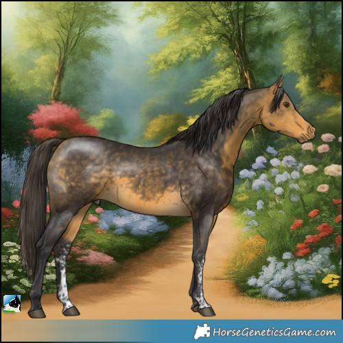 Horse Color:Buckskin Mushroom Sabino Rabicano