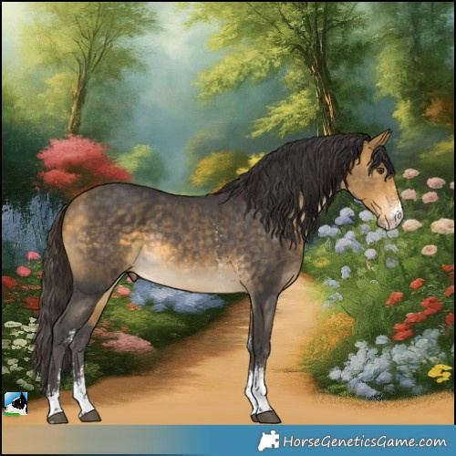 Horse Color:Buckskin Mushroom Sabino Rabicano