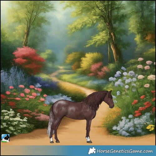 Horse Color:Chocolate Brown Rabicano 
