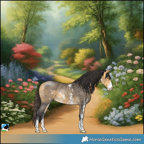 Horse Color:Buckskin Mushroom Sabino Rabicano