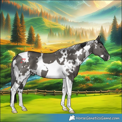 Horse Color:White Spotted Grullo Tobiano 