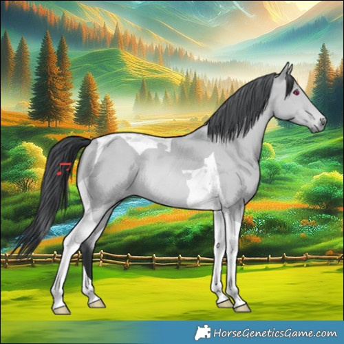 Horse Color:Bay Chinchilla Tobiano
